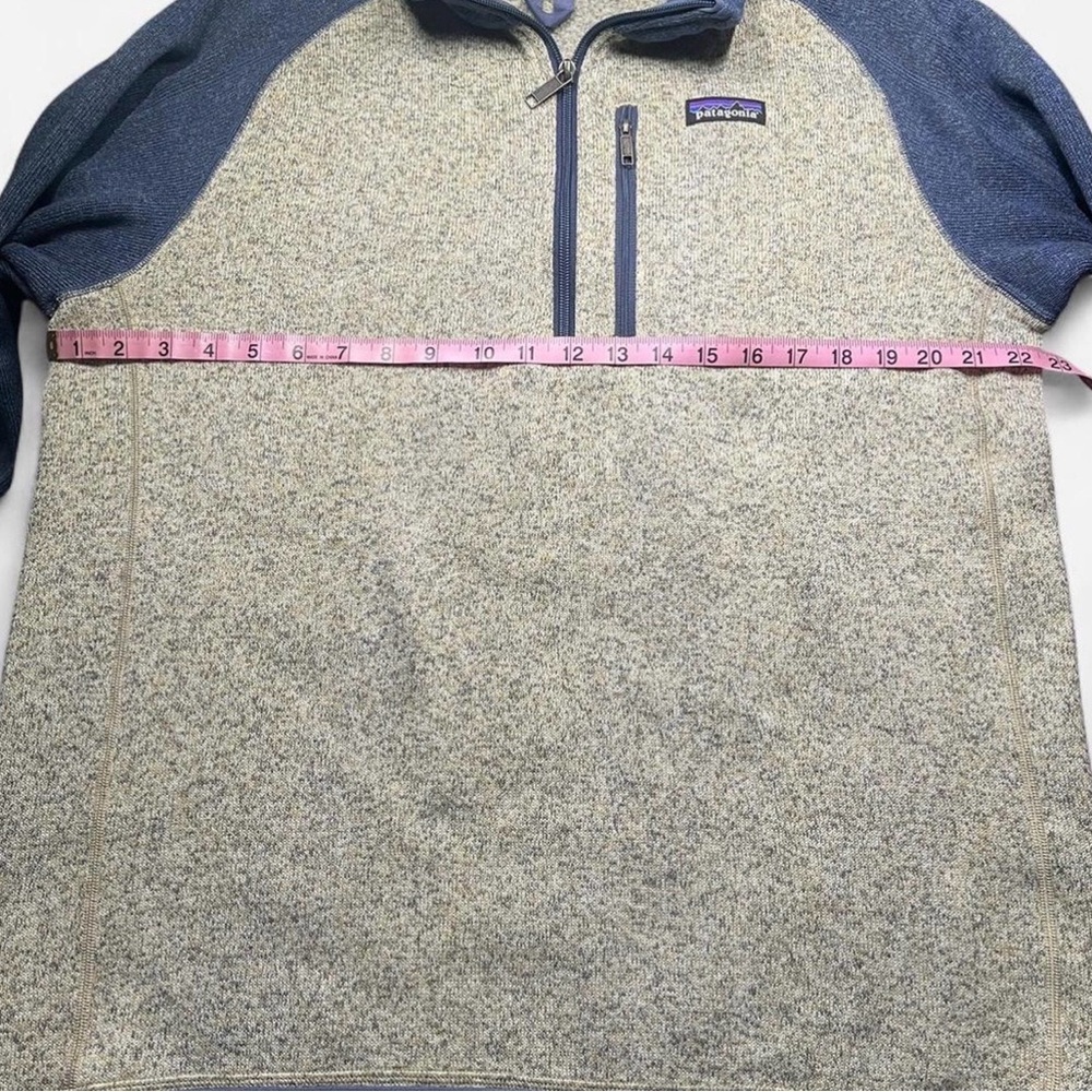 Patagonia Better Sweater Mens Lg Bleached Stone/Dolomite Blue 1/4 Zip - Picture 4 of 7